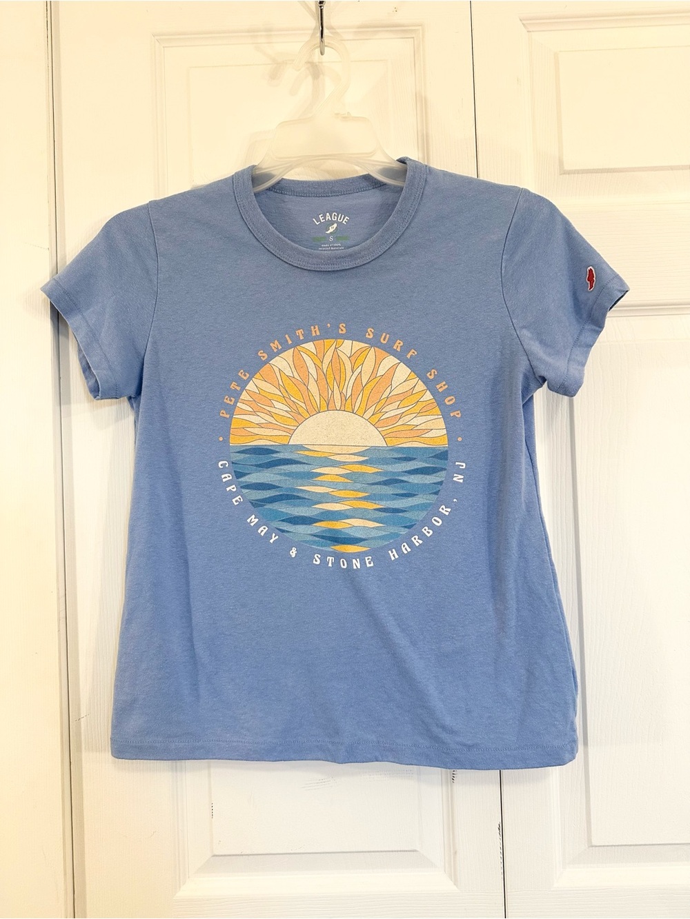 League Cape May, NJ Blue Graphic Sun Tee S